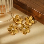 Gold color / 1 Pair Retro Style Flower Shape Stainless Steel  Gold Color Inlay Artificial Pearls Women's Stud Earrings Picture2